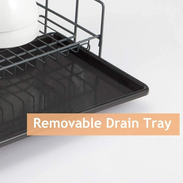 Dish Drying Rack 2 Layer Black Dish Drying Rack For Kitchen Counter