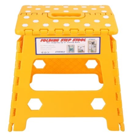 32 cm Multipurpose Plastic Folding Step Stool - Orange_0