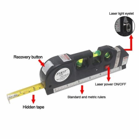 Multipurpose Pro 3 Laser Level Measurement Hand Tool - Black_0