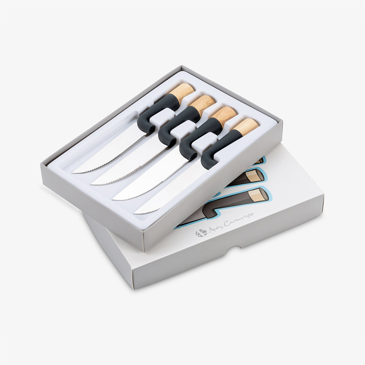 Scandy Steak Knife Set The Final Cut 4pc in Colour Gift Box Andy Cartwright