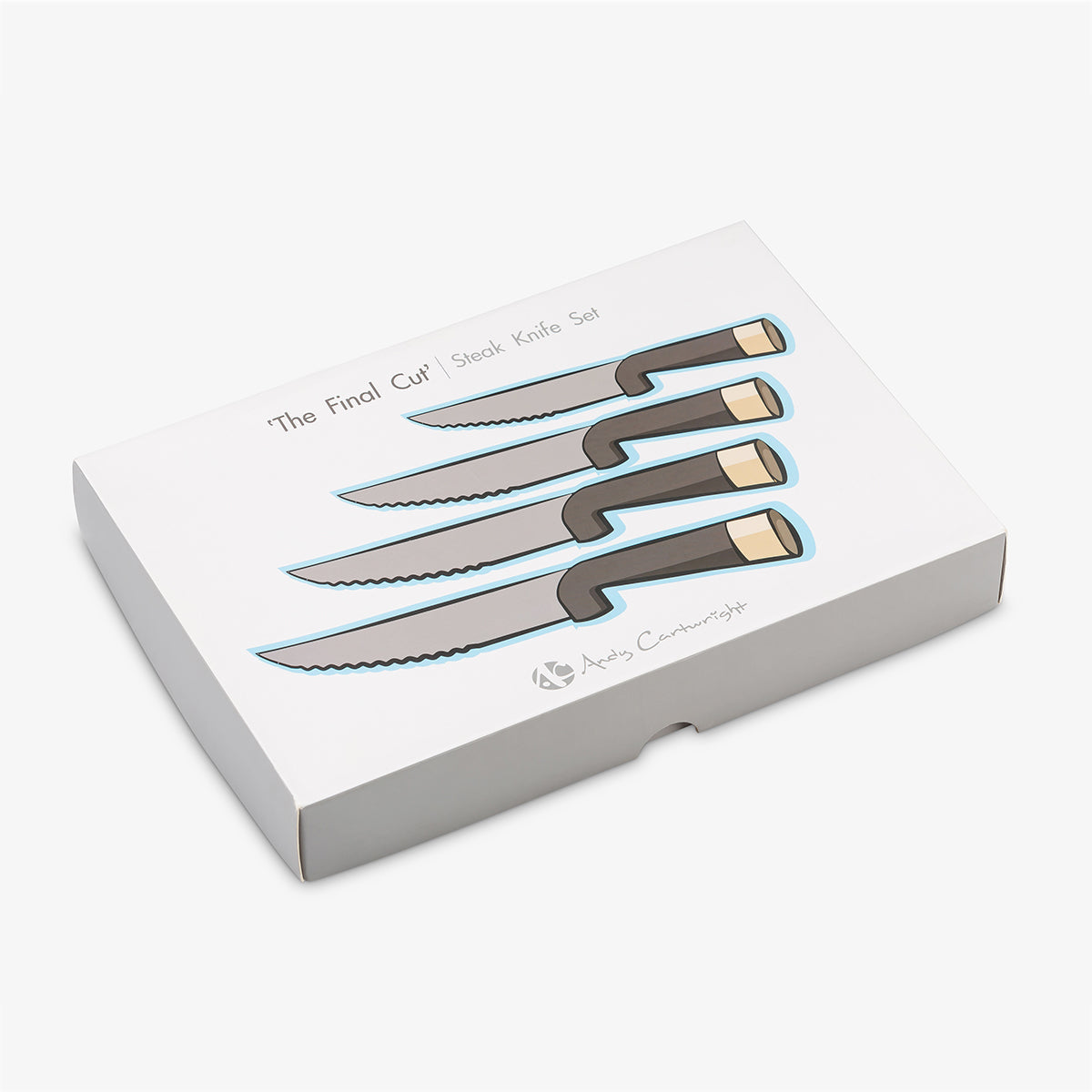 Scandy Steak Knife Set The Final Cut 4pc in Colour Gift Box Andy Cartwright