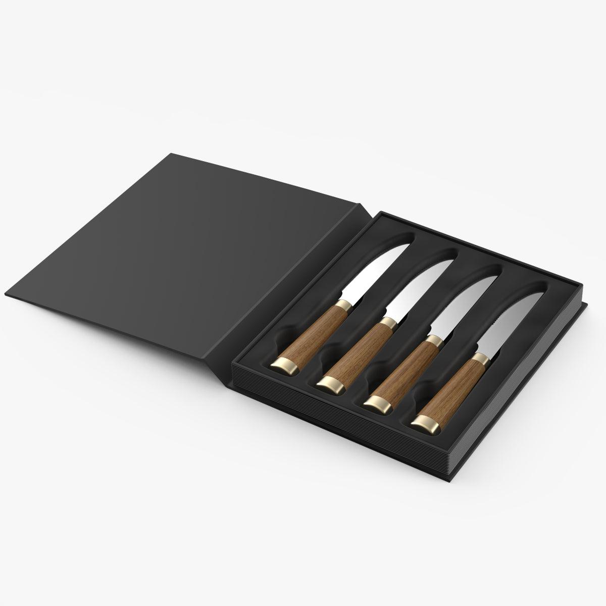 Dusk Steak knife set 4pc in a Black Gold Gift Box Andy Cartwright