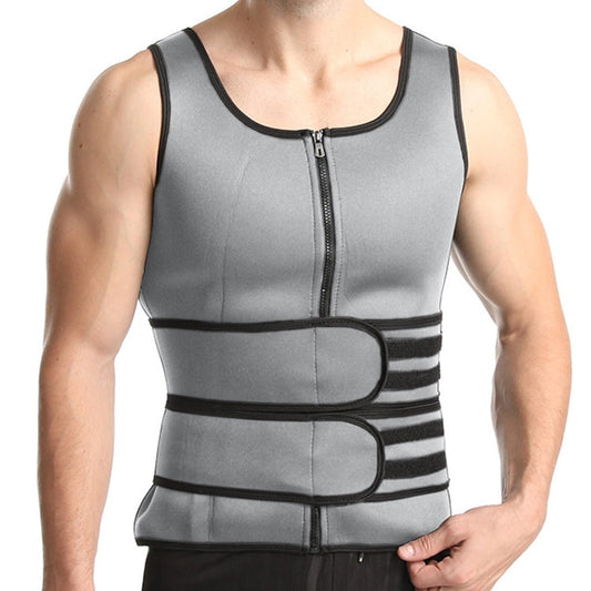 Neoprene Men Sport Body Shapers Vest Waist Body Shaping Corset Size XXL Grey