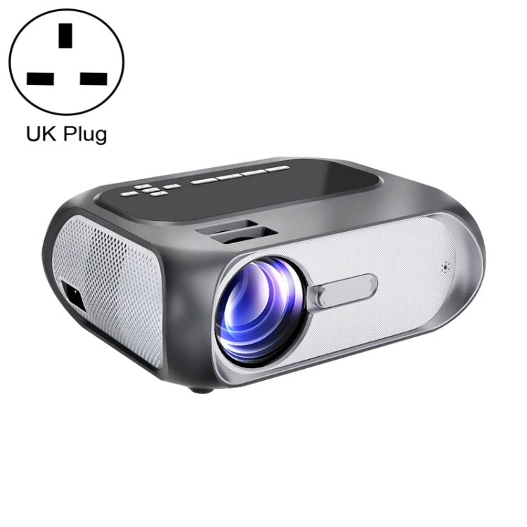 T7i 720P 200 ANSI Home Theater LED HD Digital Projector Same Screen Version UK Plug Silver Grey