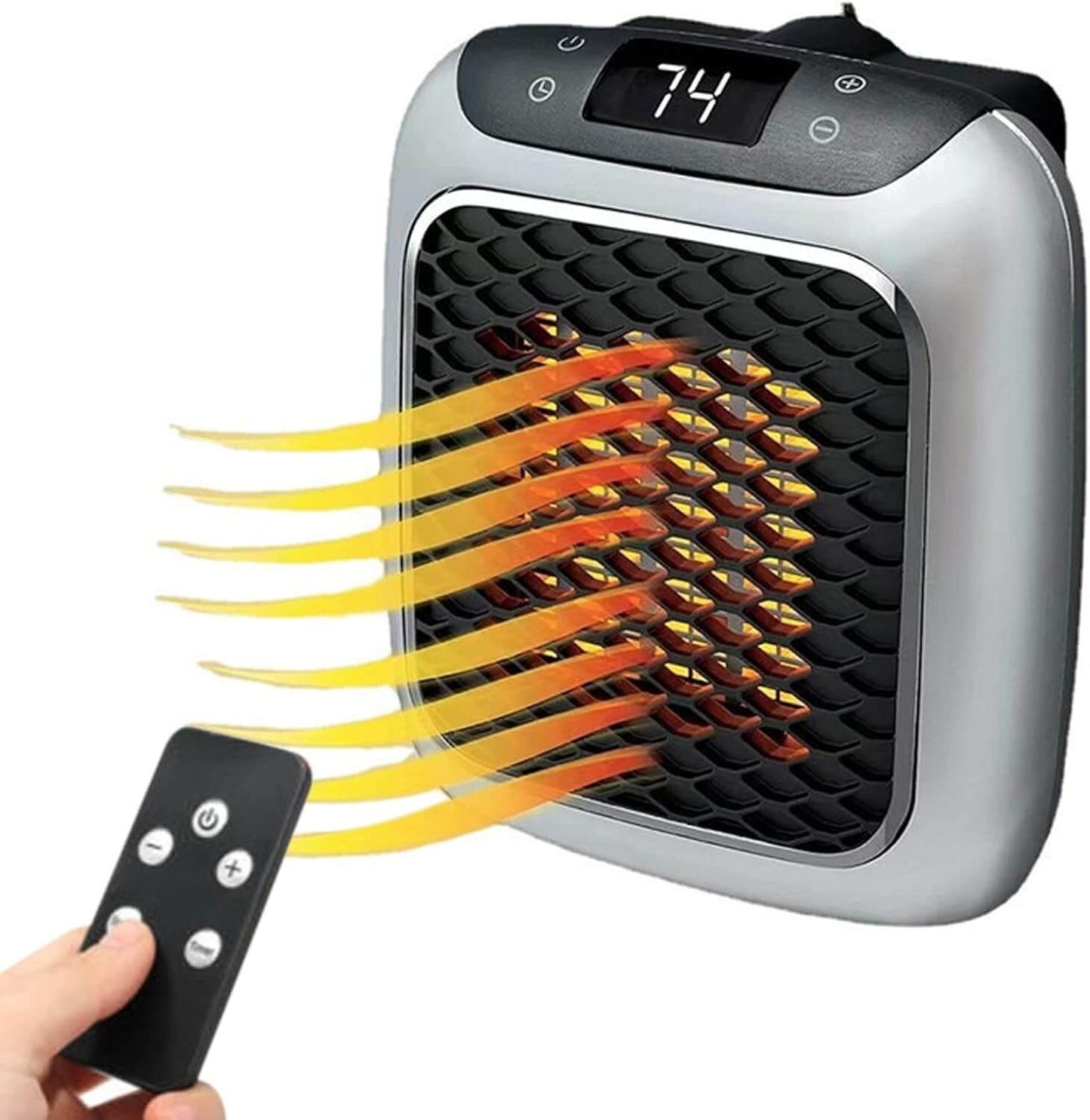 Portable Fan Heater With Adjustable Thermostat and Timer