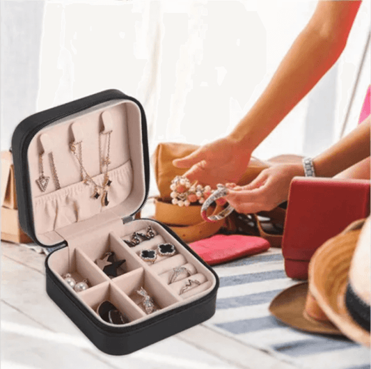 Portable Travel Leather Mini Jewellery Storage Box