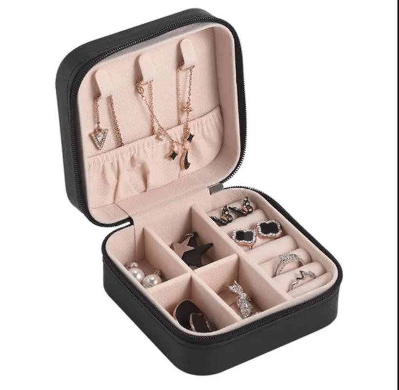 Portable Travel Leather Mini Jewellery Storage Box