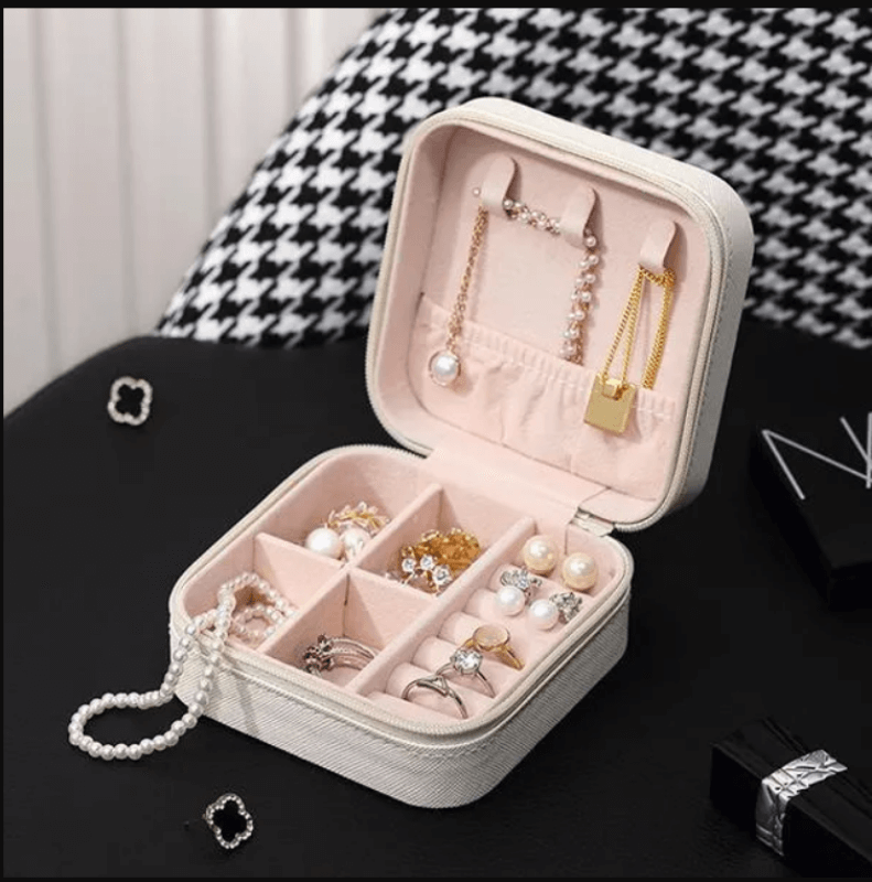 Portable Travel Leather Mini Jewellery Storage Box