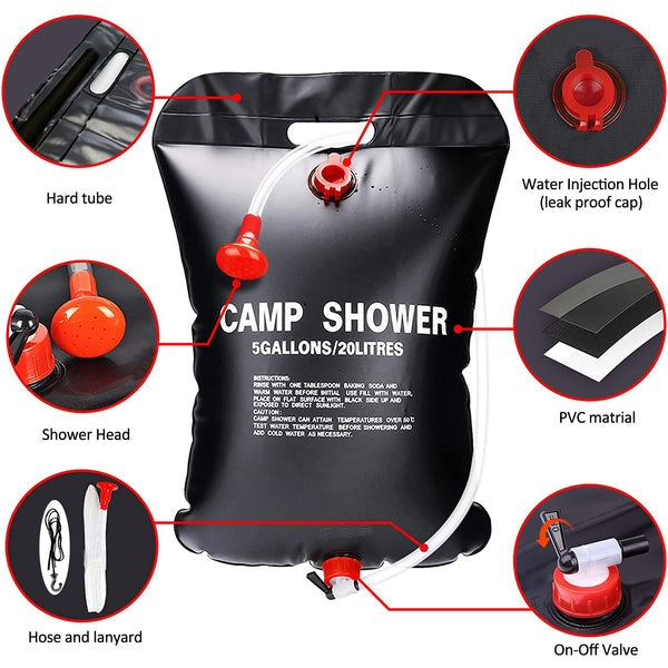 Portable Camping Changing Pop Up Shower Tent with Solar Shower Bag