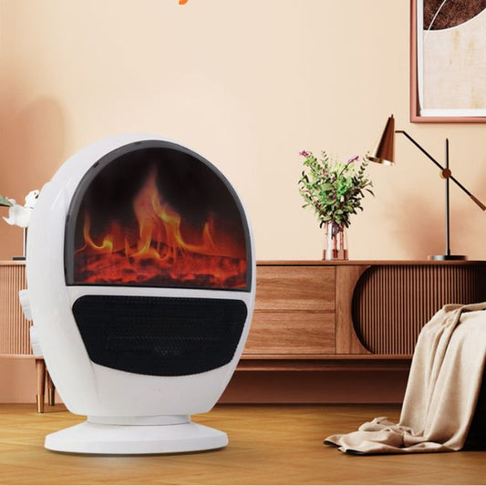 Portable Mini Electric Fan Heater with Simulated Flame