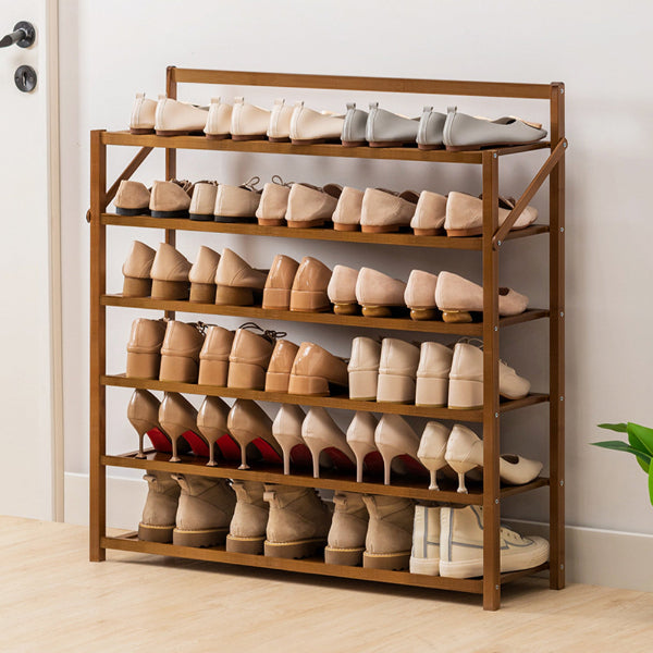 Shoe Storage Rack Entryway Shelf Free Stand Rack Shoe Bamboo Foldable Storage Organizer