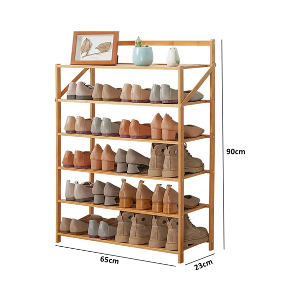 Shoe Storage Rack Entryway Shelf Free Stand Rack Shoe Bamboo Foldable Storage Organizer