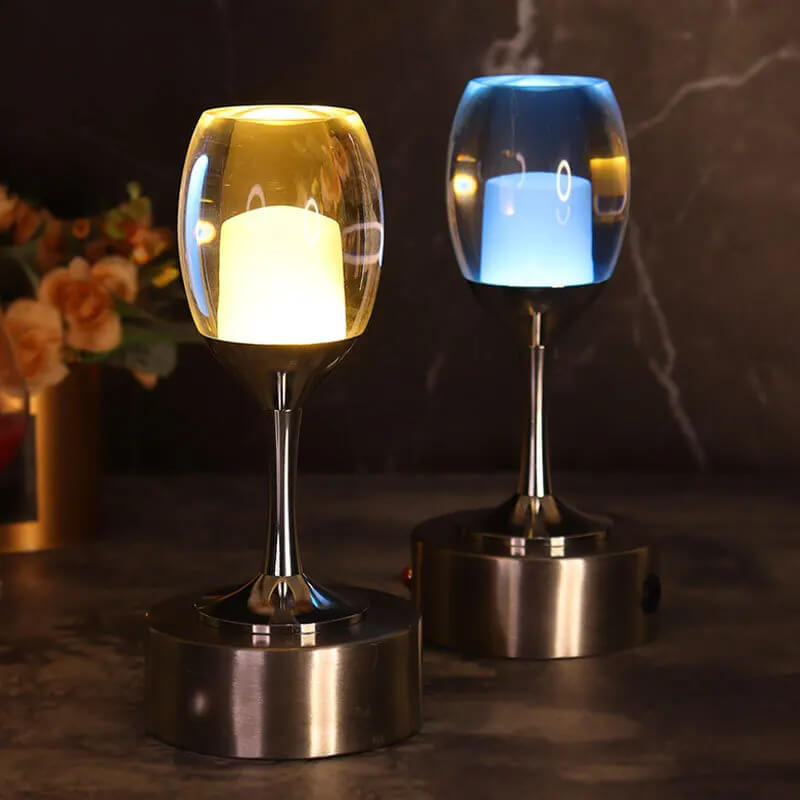 Rechargeable Wine Glass Shaped Table Lamp