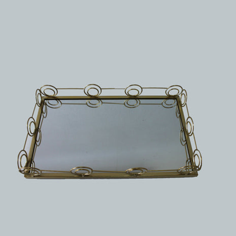 Rectangular Gold Mirror Tray Large