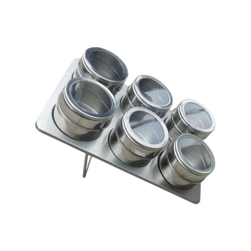 Stainless Steel Magnetic Spice Rack 6 Piece