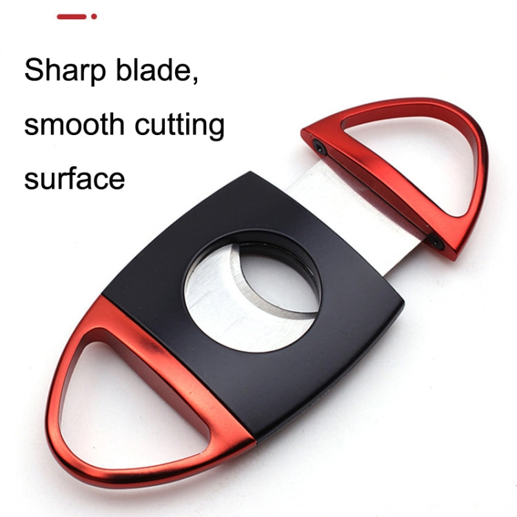 Portable Metal Thickened Cigar Cutter Stainless Steel Tobacco Knife Red Black