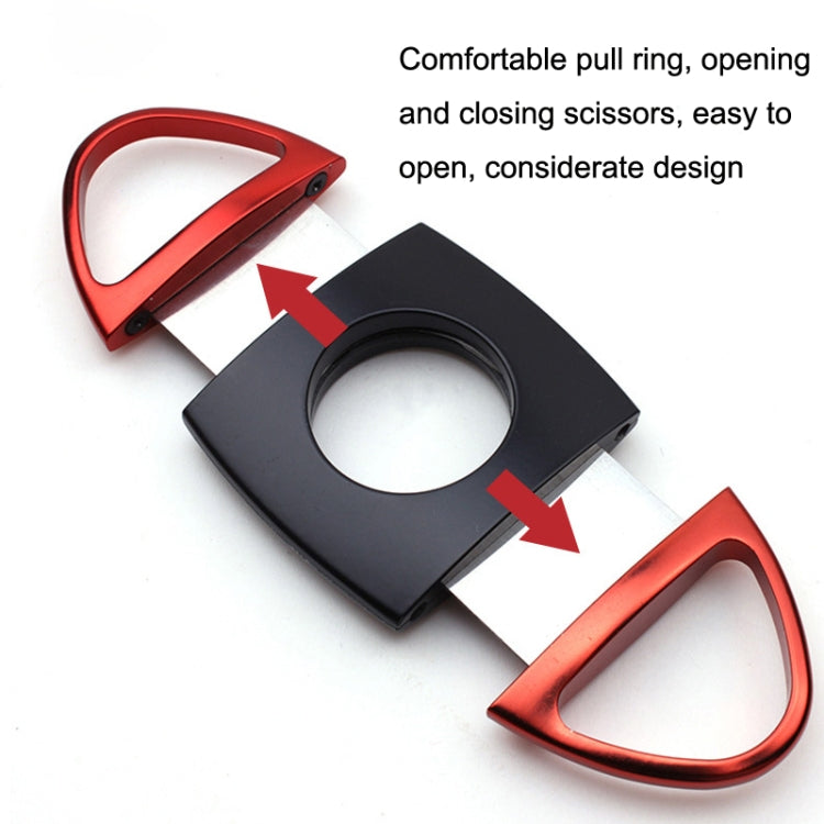 Portable Metal Thickened Cigar Cutter Stainless Steel Tobacco Knife Red Black