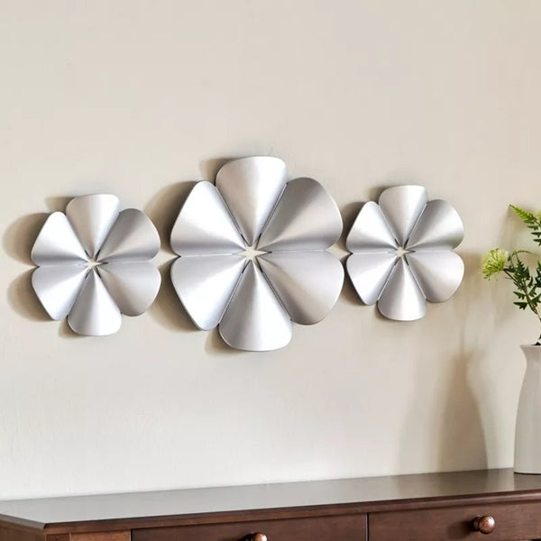 Wall Accent Decoration Set 3 Piece Flower Wall Hanging 3D Floral Design Style Wall Accent Decoration Set