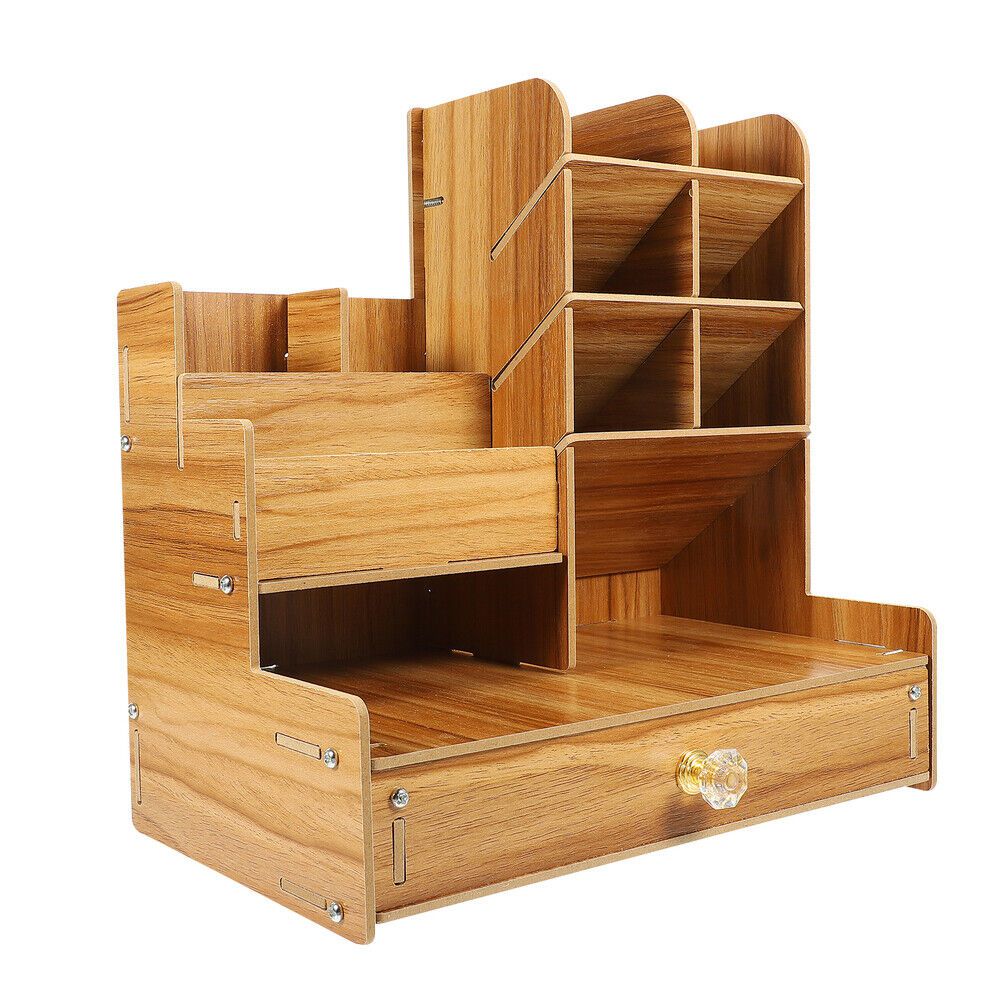 Wooden Desk Organizer Multifunctional Office Stationary Storage Holder